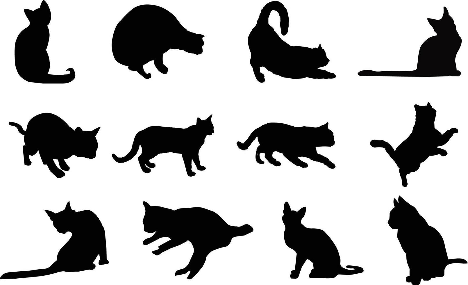 chat silhouettes vecteur