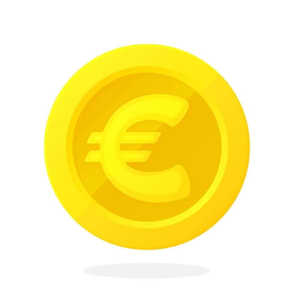 or pièce de monnaie de européen syndicat euro dans plat style vecteur