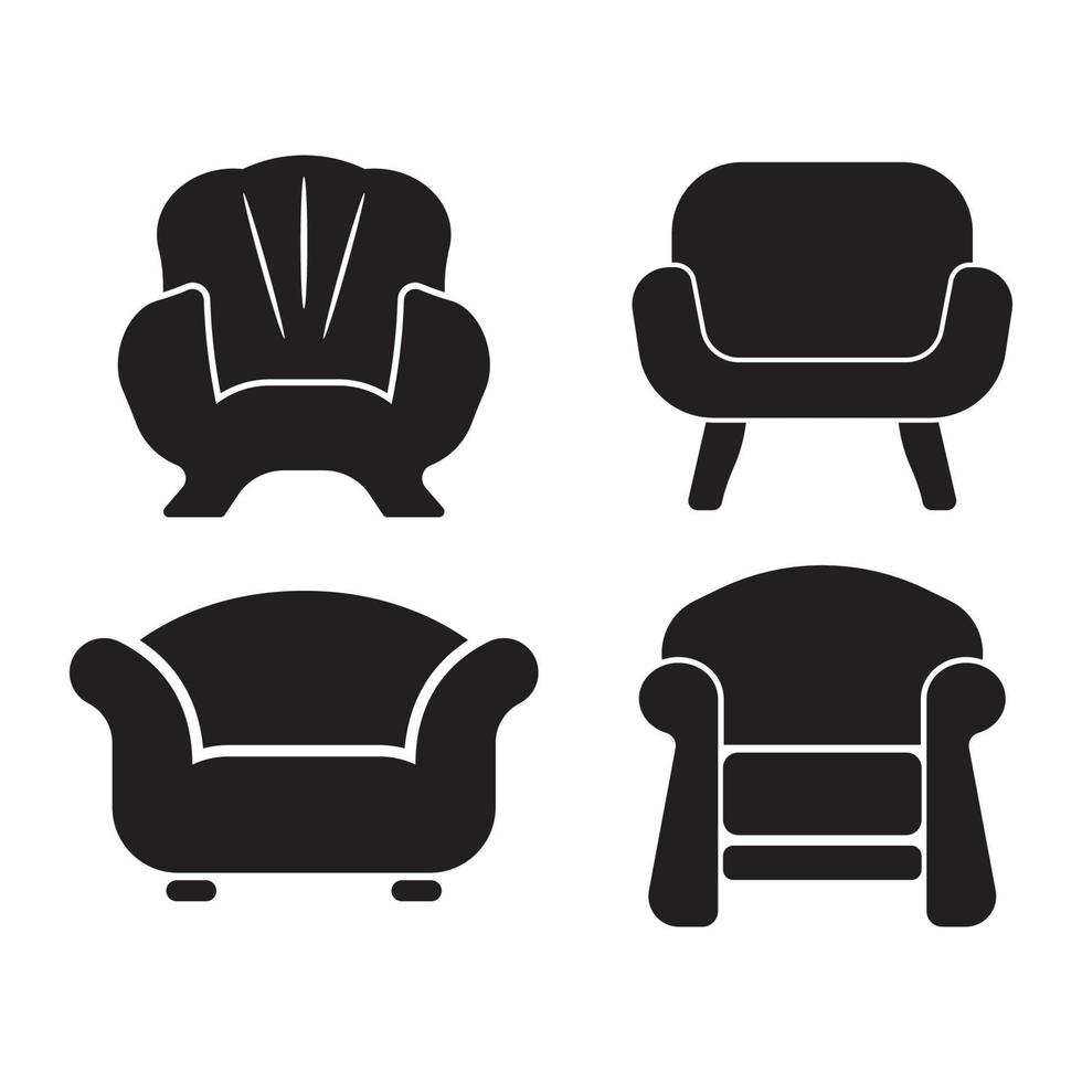 canapé chaise logo icône, illustration conception modèle vecteur