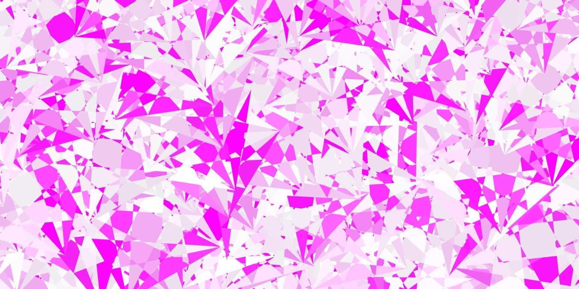 texture de vecteur rose clair avec des triangles aléatoires.