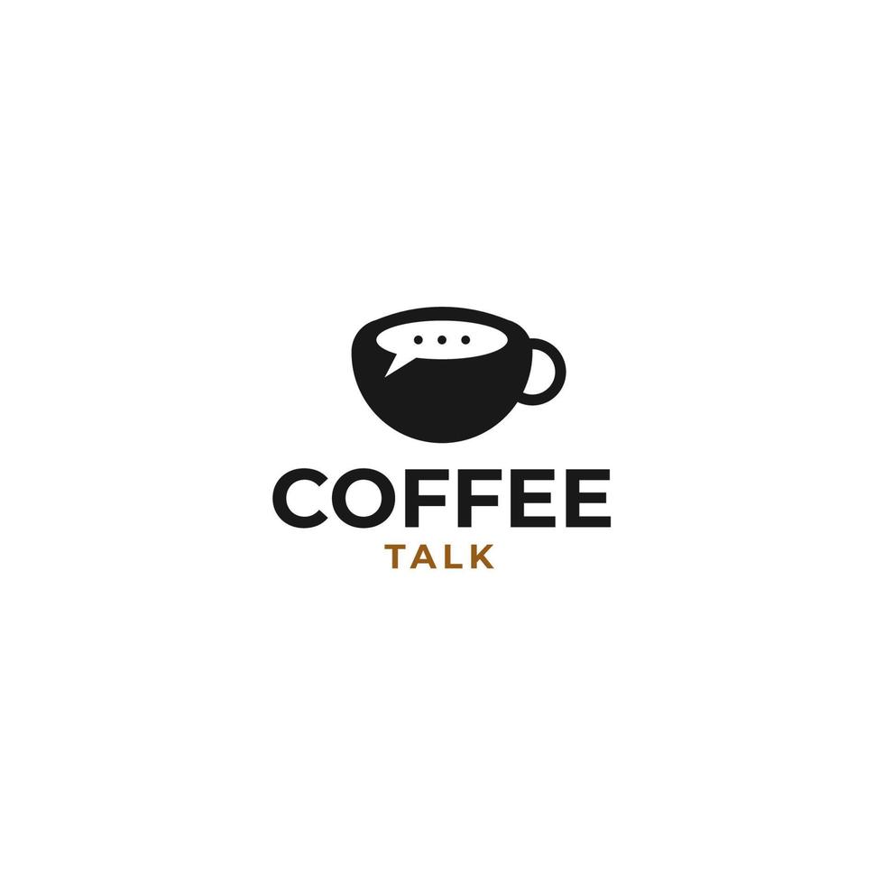 vecteur café parler logo conception concept modèle illustration idée