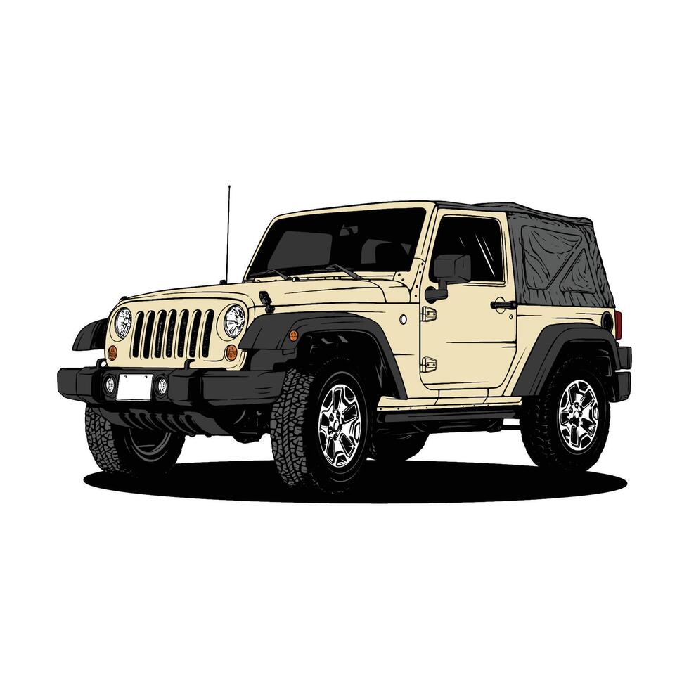 jeep voiture art 4x4 illustration vecteur ligne art