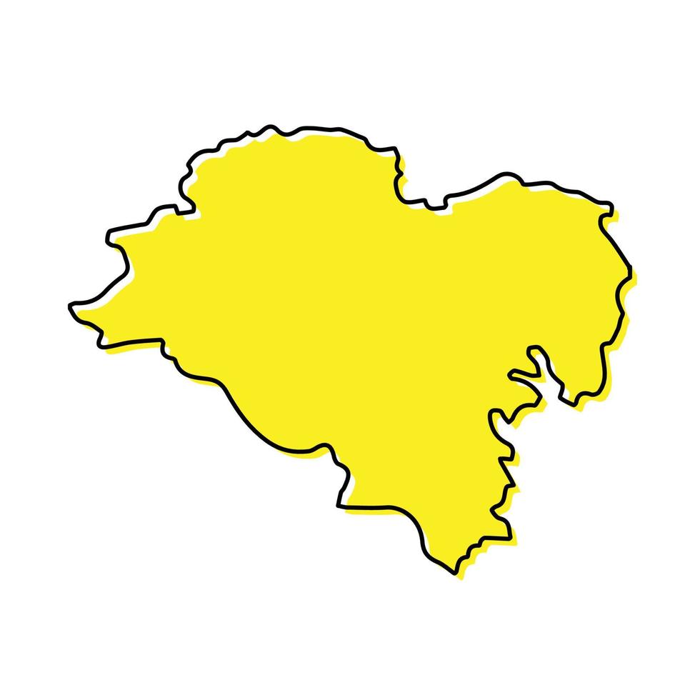 Facile contour carte de Ulsan est une Région de Corée vecteur