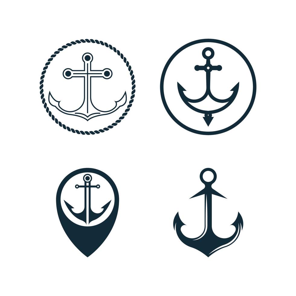 ancre logo icône bateau navire Marin marine vecteur