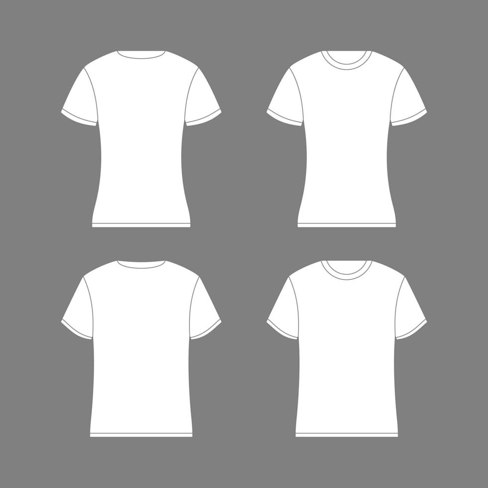 T-shirt contour blanc modèle vecteur
