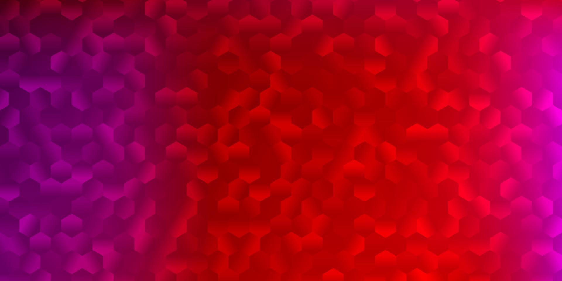 texture de vecteur rose clair, rouge avec des hexagones colorés.