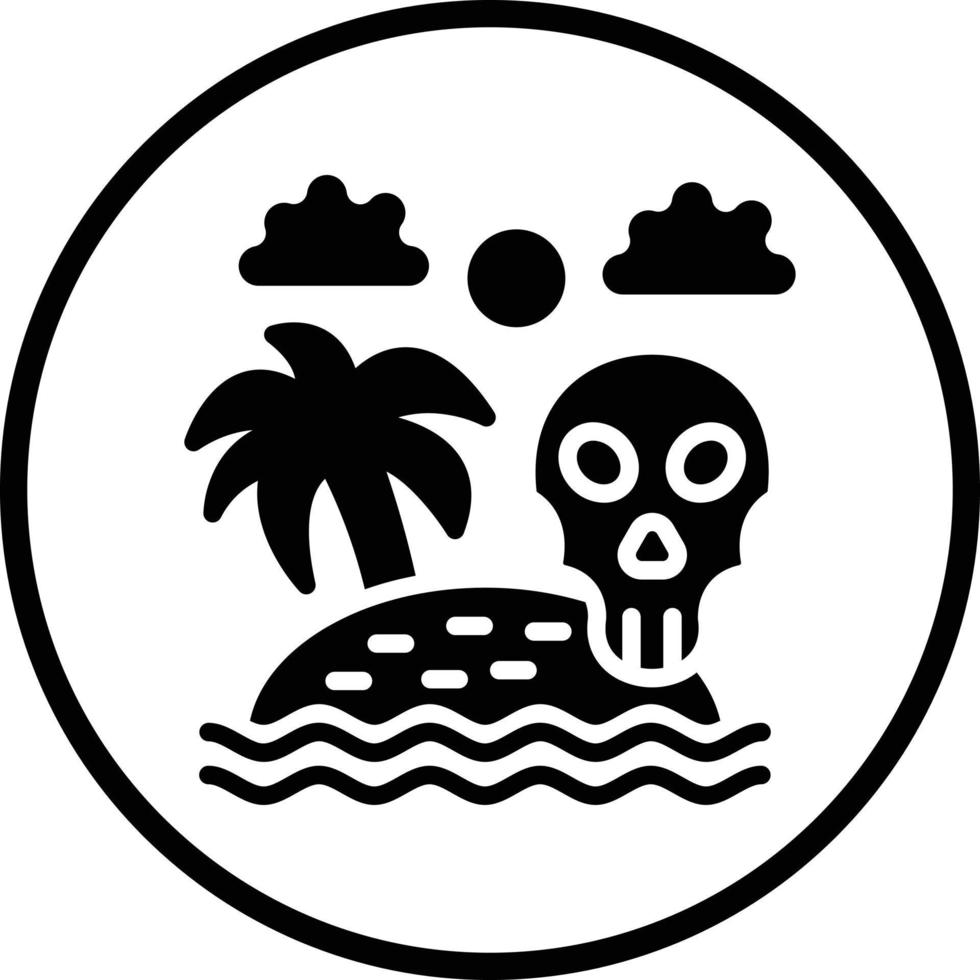 conception d'icône de vecteur d'île de crâne