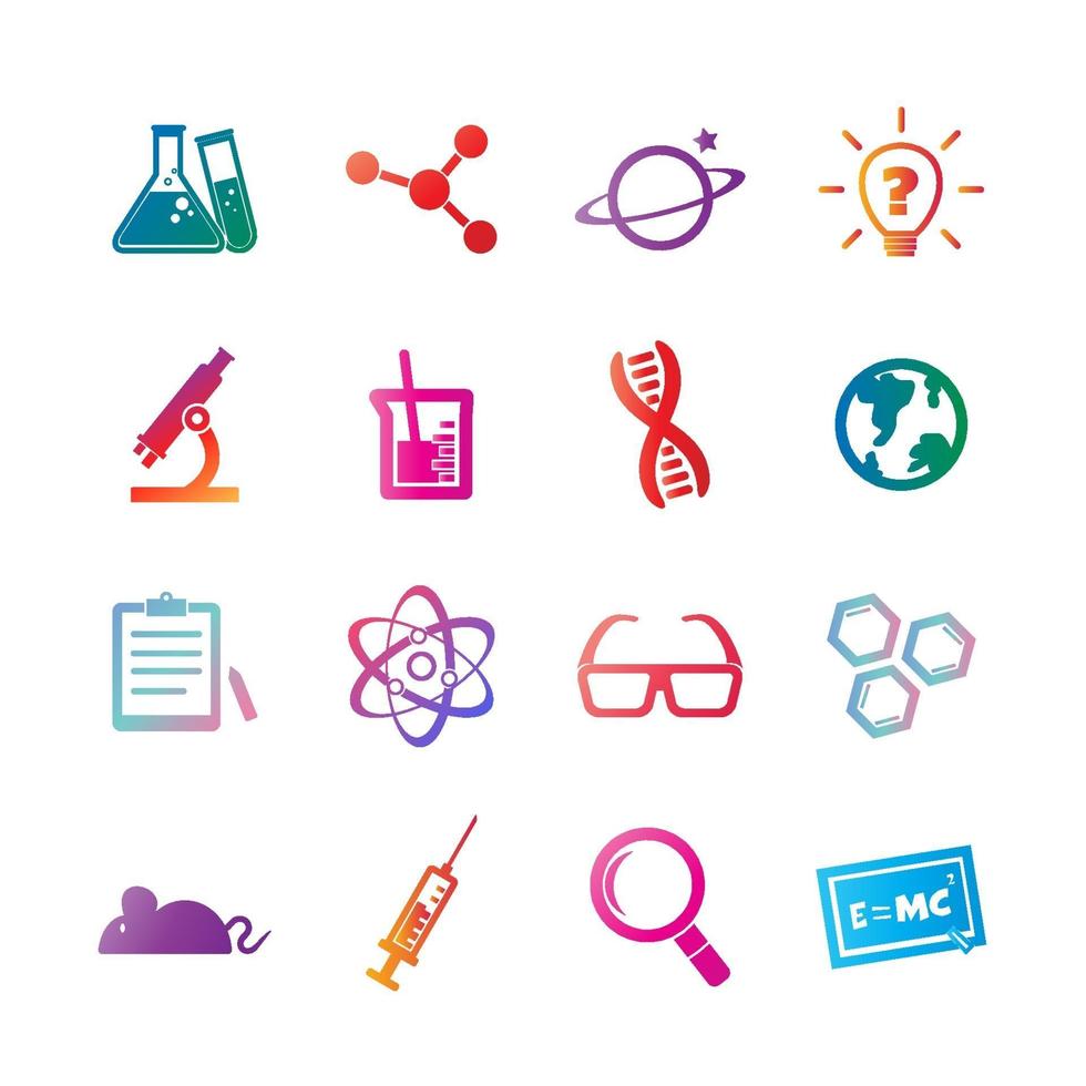 icônes de gradient de vecteur de science