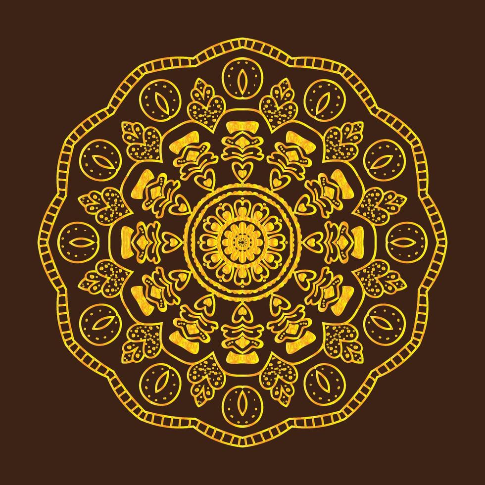 d'or spirituel symbole rond ornement mandala vecteur