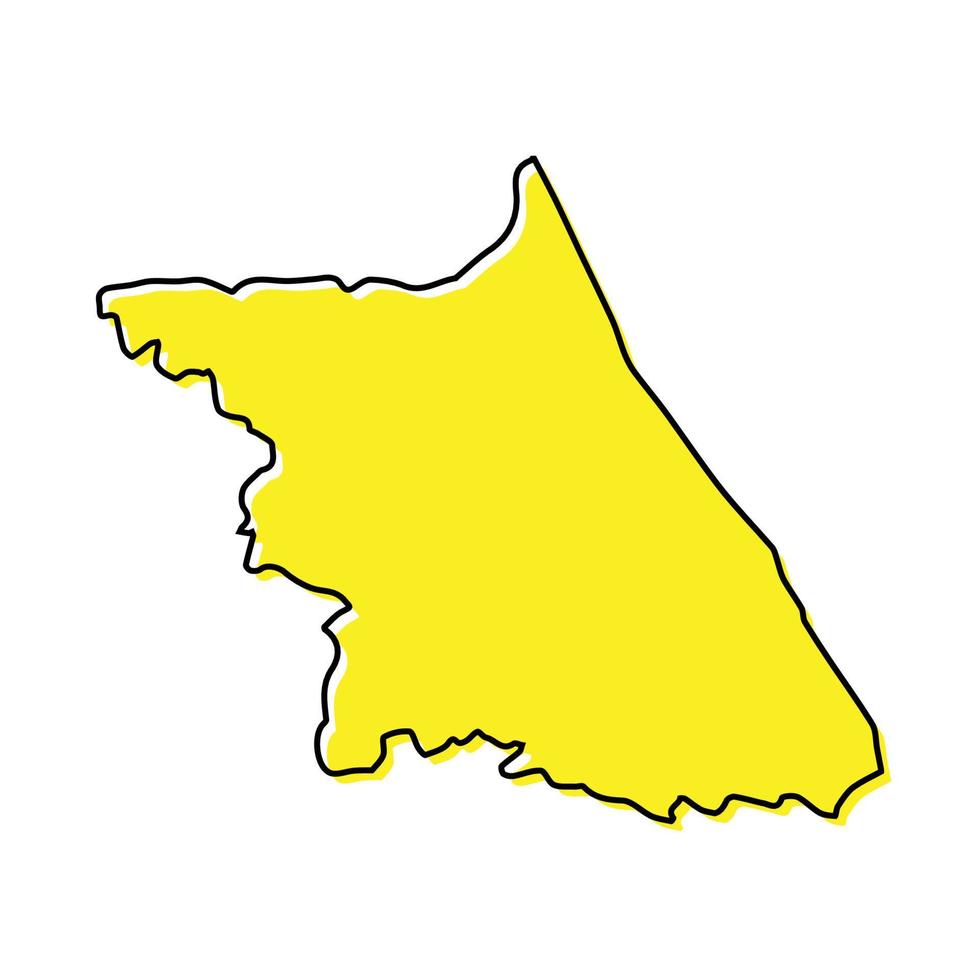 Facile contour carte de gangwon est une Région de Corée vecteur