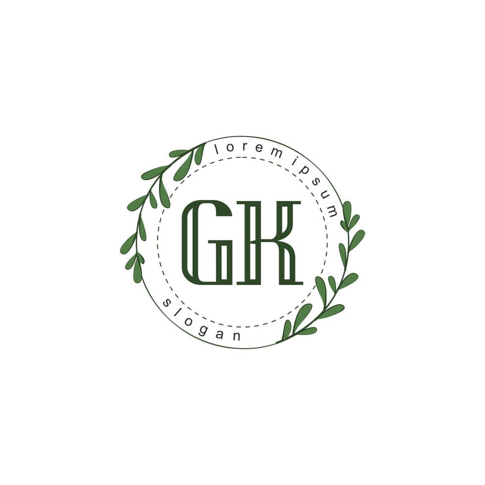 gk initiale beauté floral logo modèle vecteur