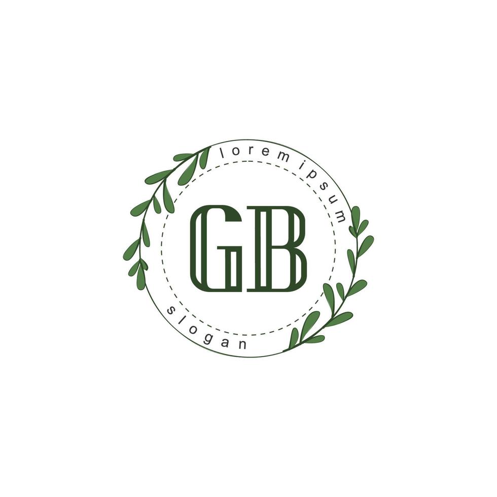 gb initiale beauté floral logo modèle vecteur