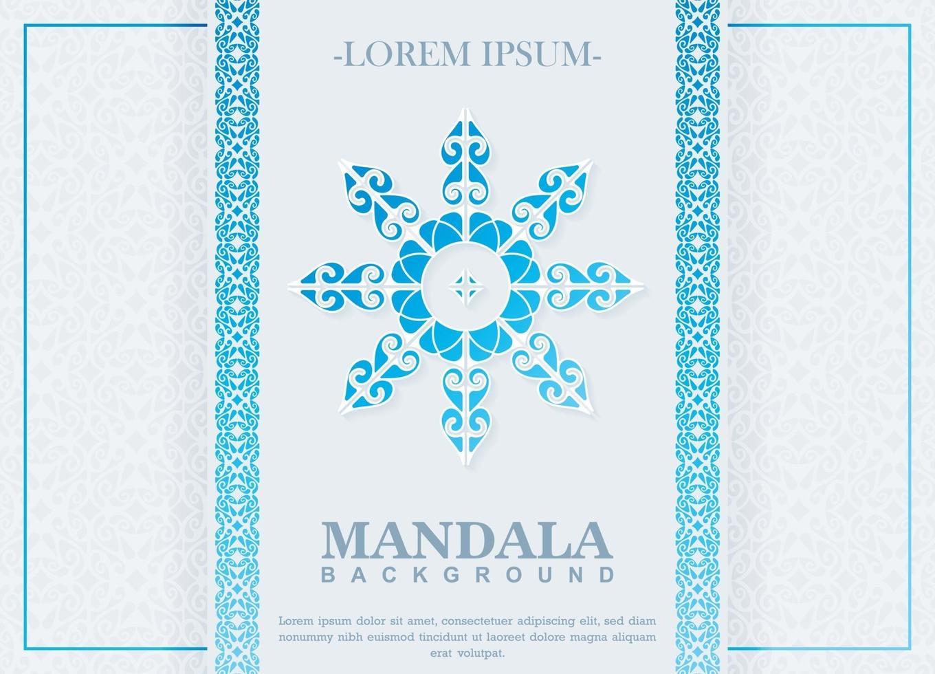 concept de fond de mandala dégradé bleu vecteur