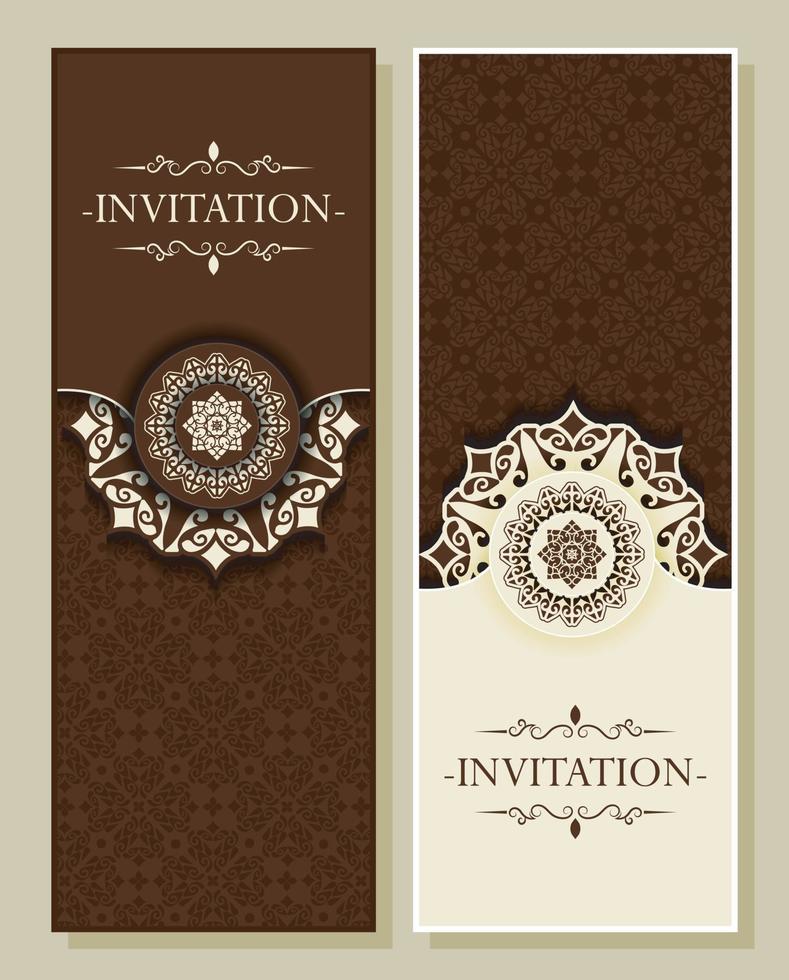 carte d & # 39; invitation verticale de style mandala vecteur