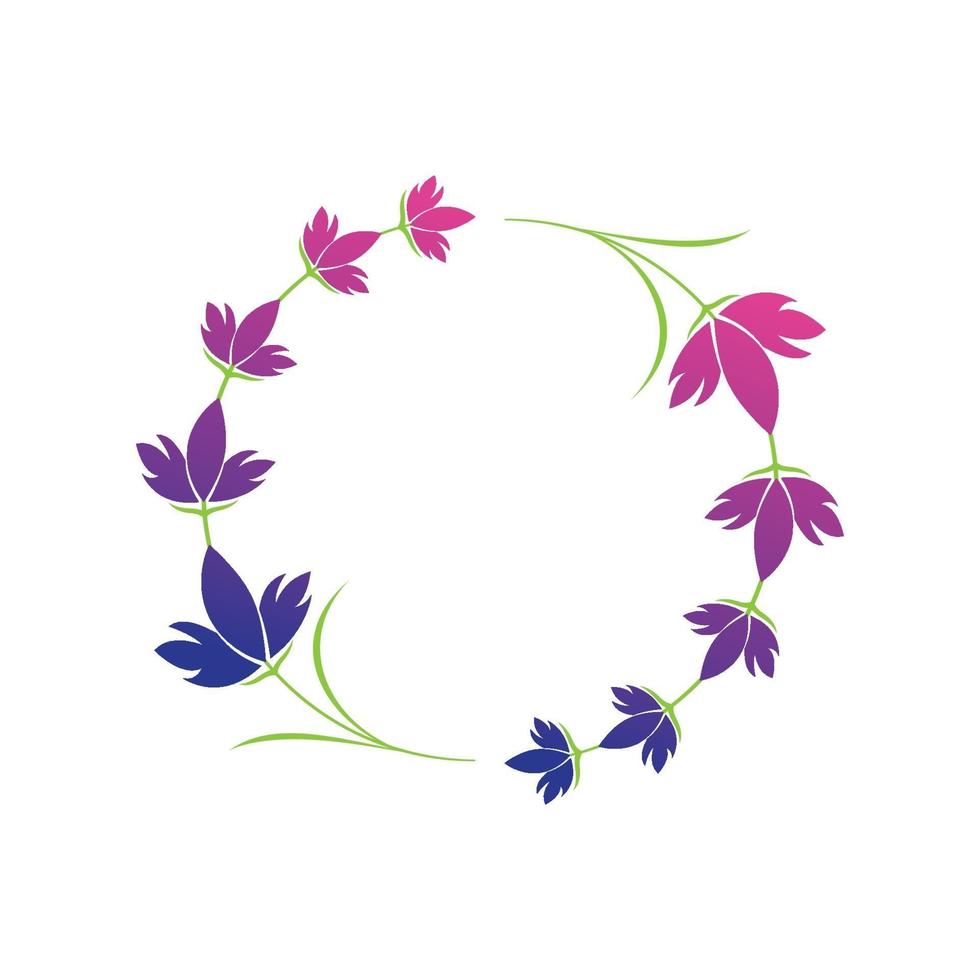 modèle de symbole de logo de fleur de lavande vecteur