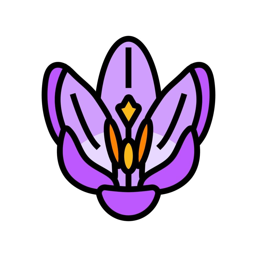 crocus fleur printemps Couleur icône vecteur illustration