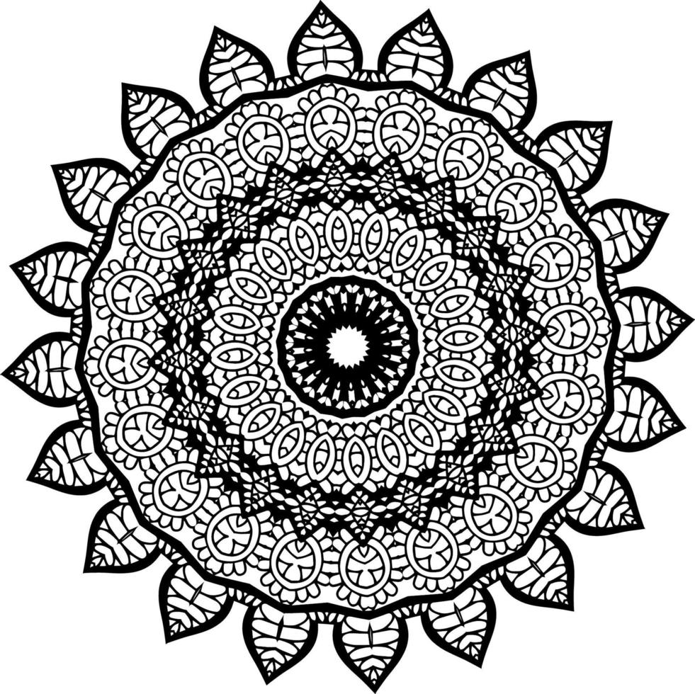 décoratif mandala avec classique floral éléments sur blanc Contexte. sans couture abstrait modèle. adapté pour coloration livre, emballage papier, emballage. vecteur