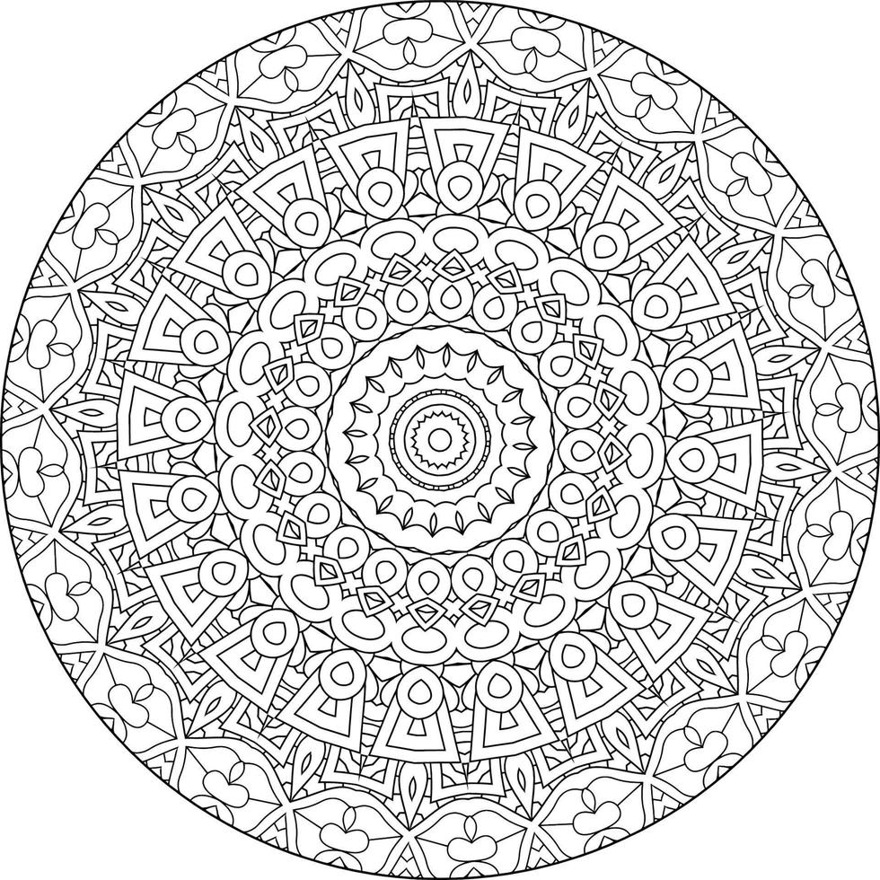 facile mandala, Facile mandalas fleurs coloration page sur blanc Contexte. vecteur