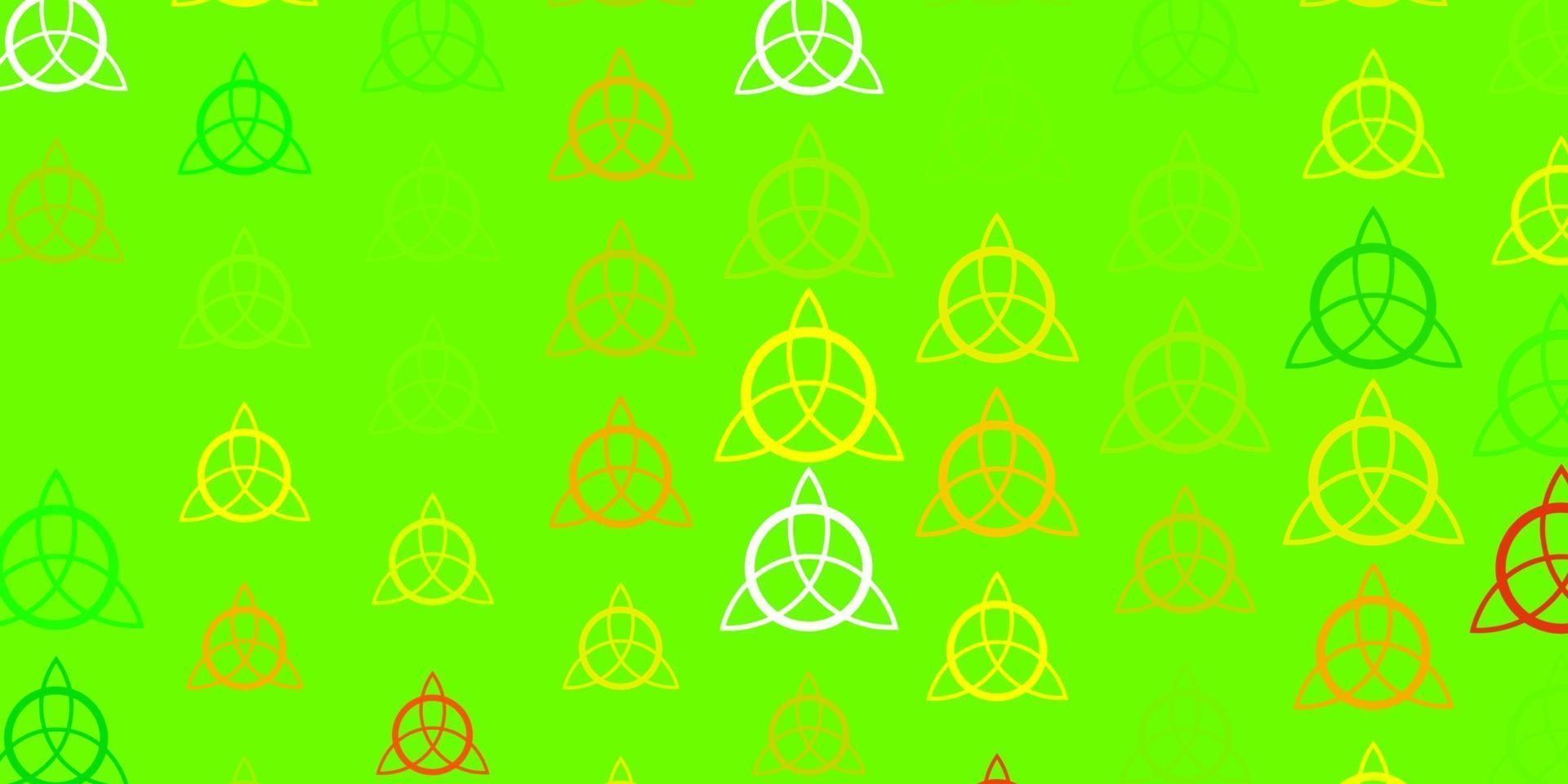 modèle vectoriel vert clair, jaune avec des éléments magiques.