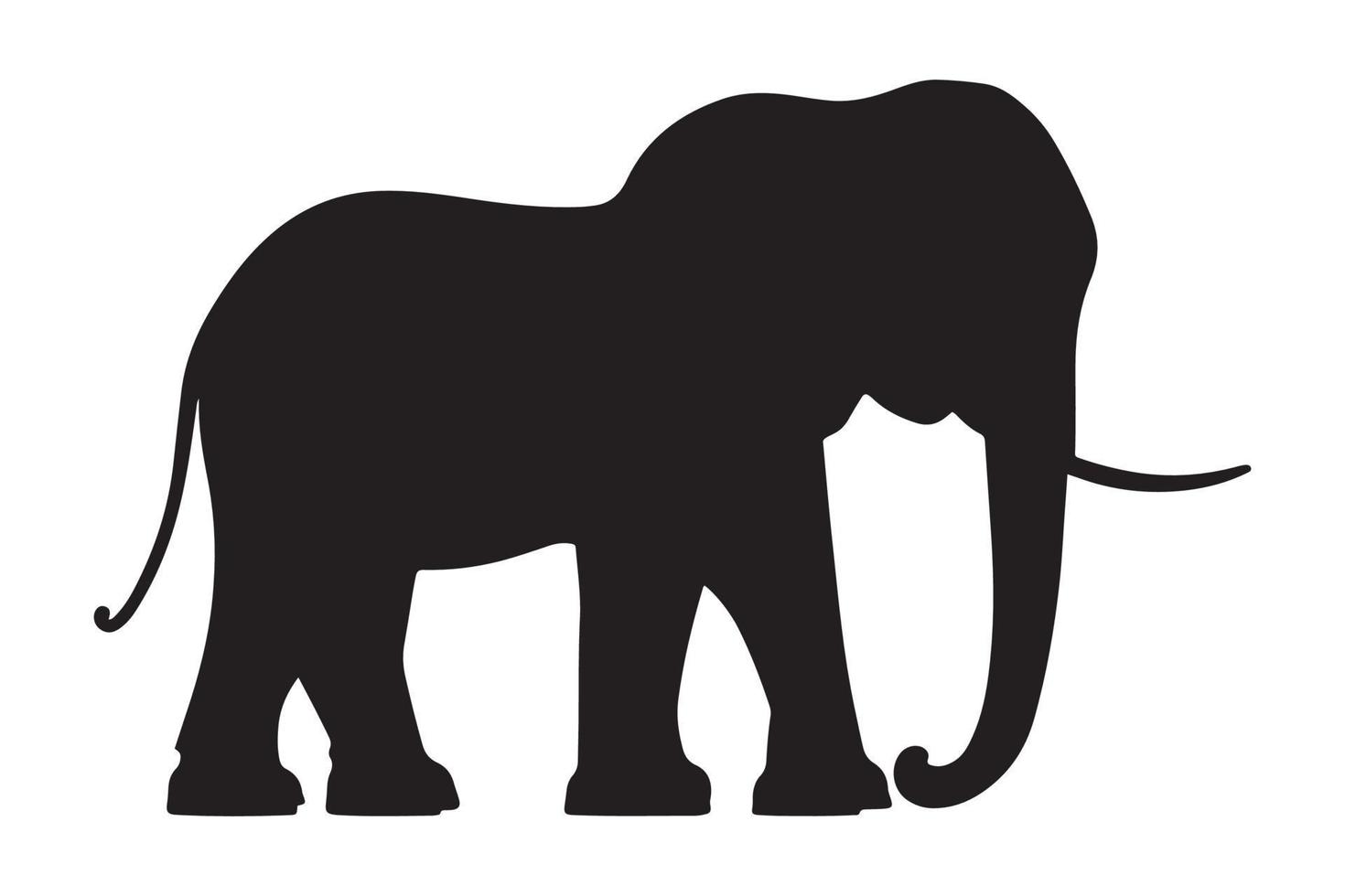 noir silhouette de l'éléphant. l'éléphant silhouette vecteur. vecteur