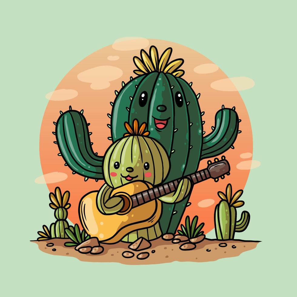 mignonne cactus célébrer fêtes juninas vecteur