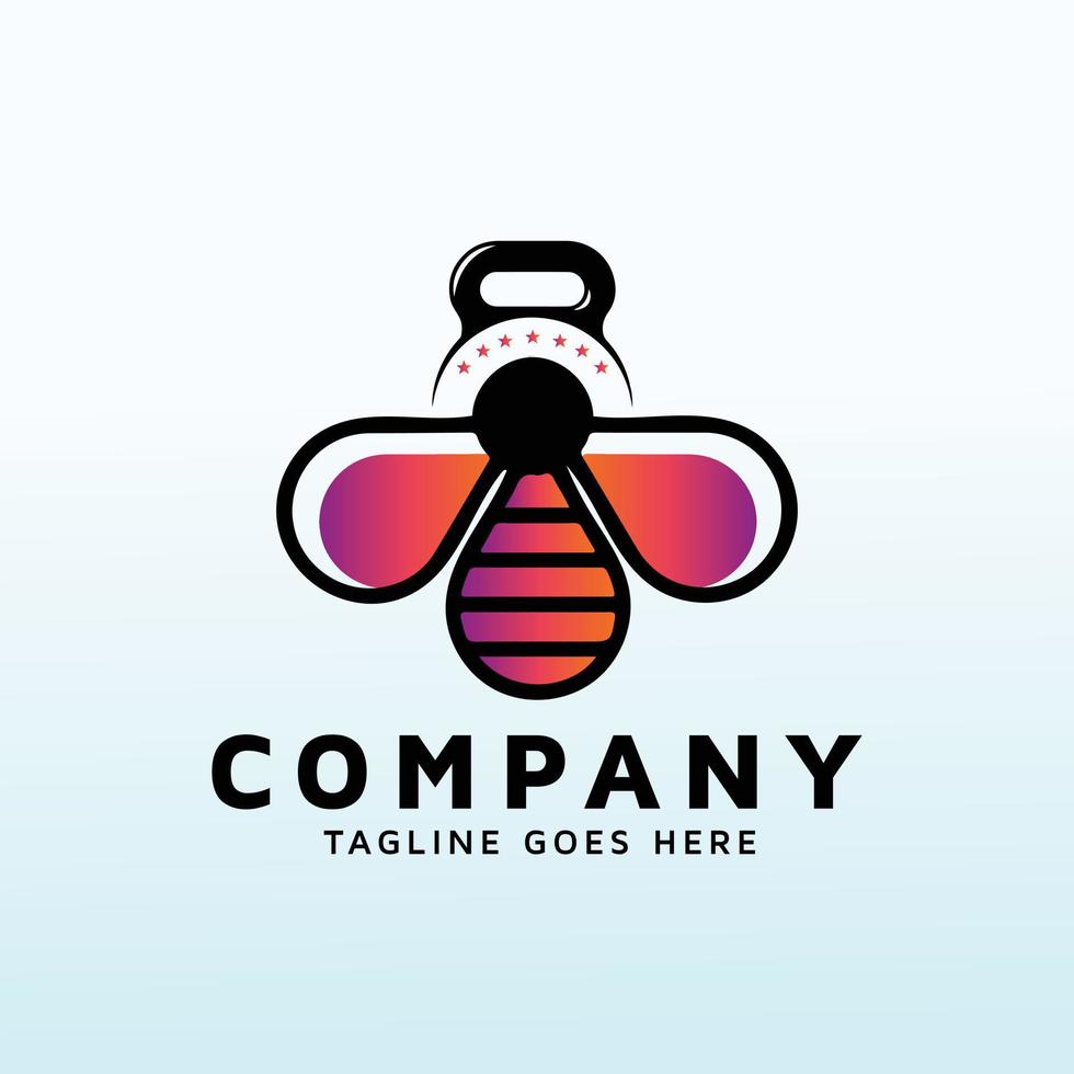 cool bourdonner abeille logo conception avec aptitude icône vecteur