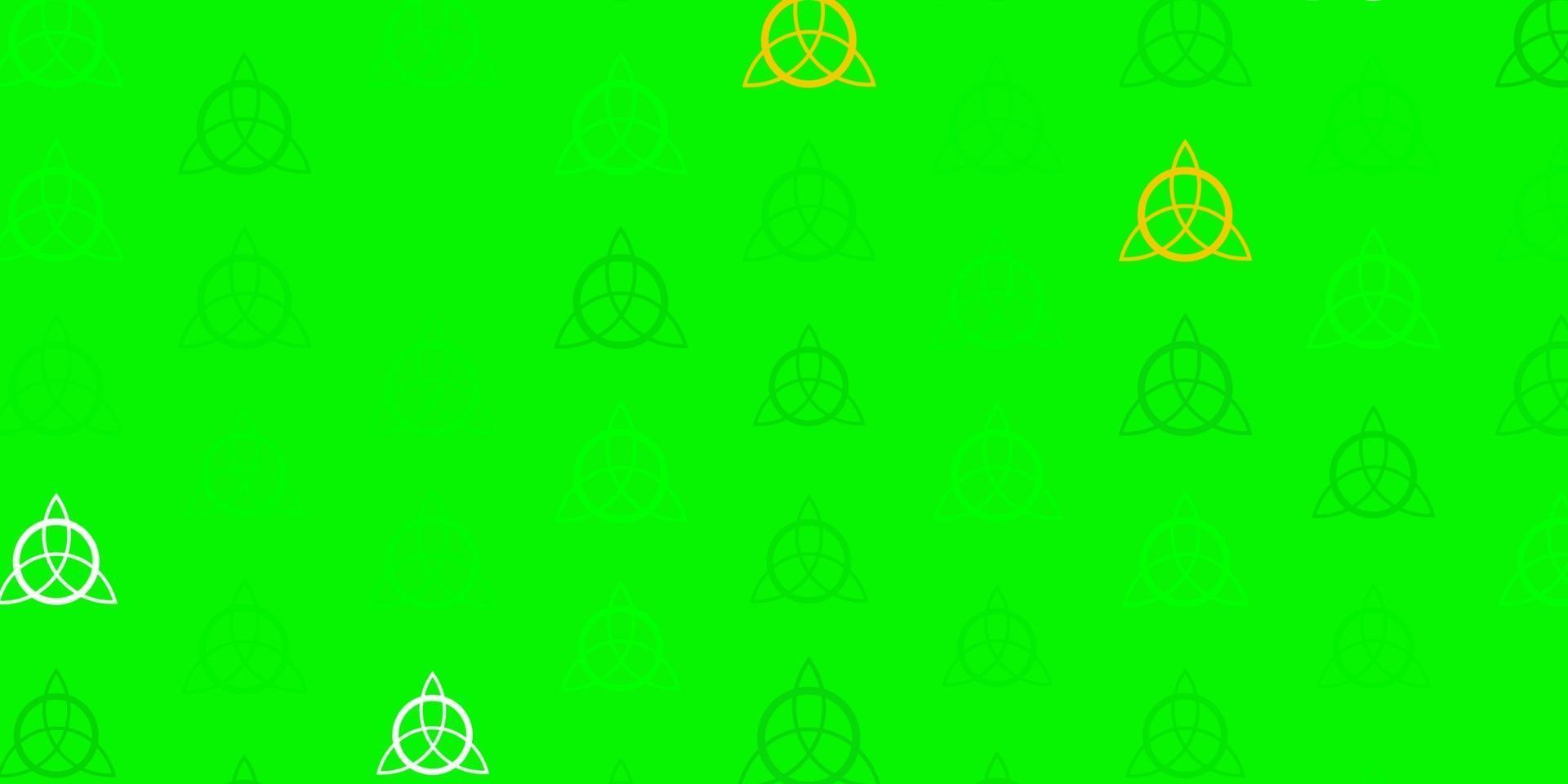 fond de vecteur vert clair, jaune avec des symboles occultes.