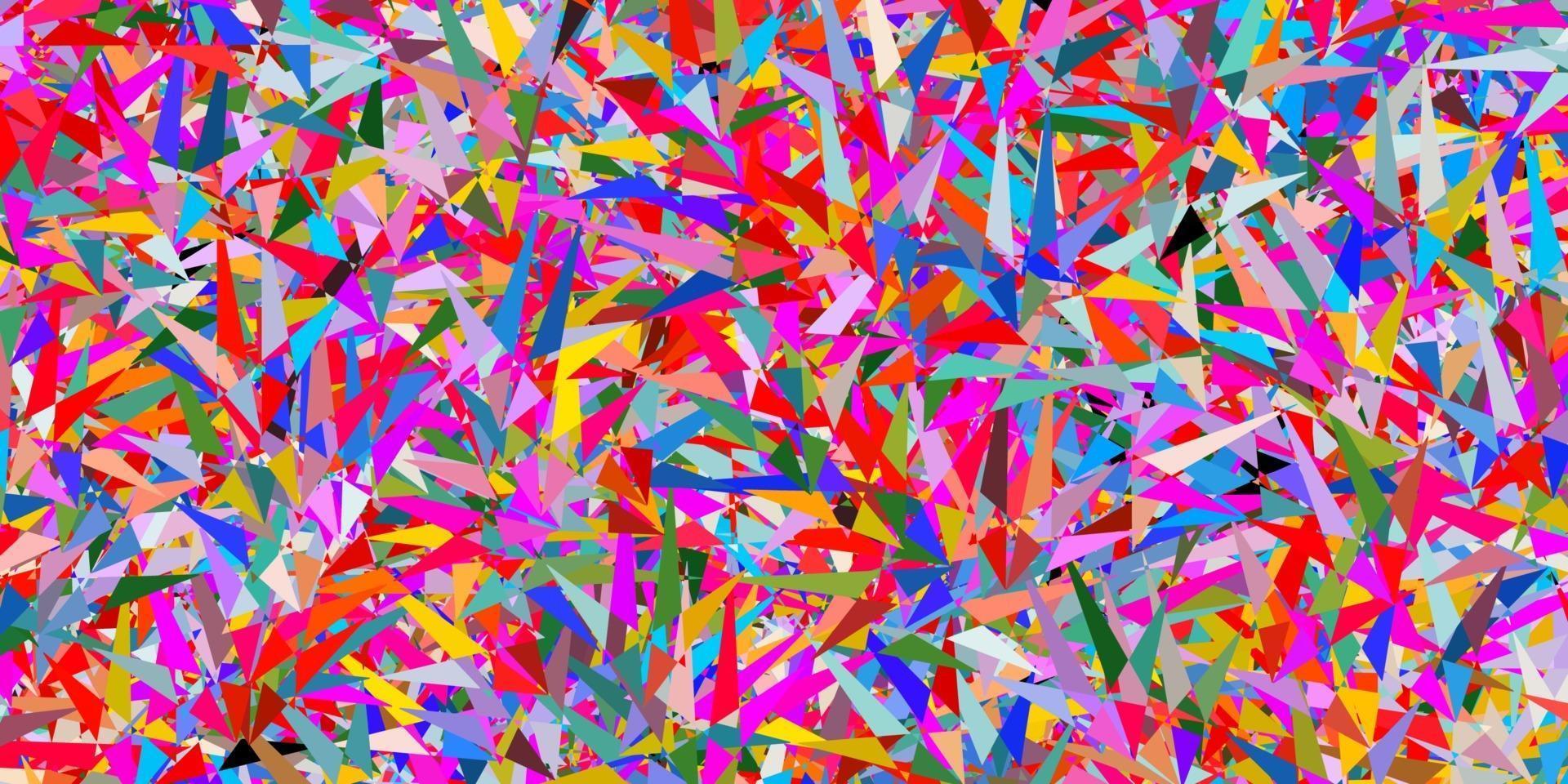 modèle vectoriel multicolore foncé avec des cristaux, des triangles.