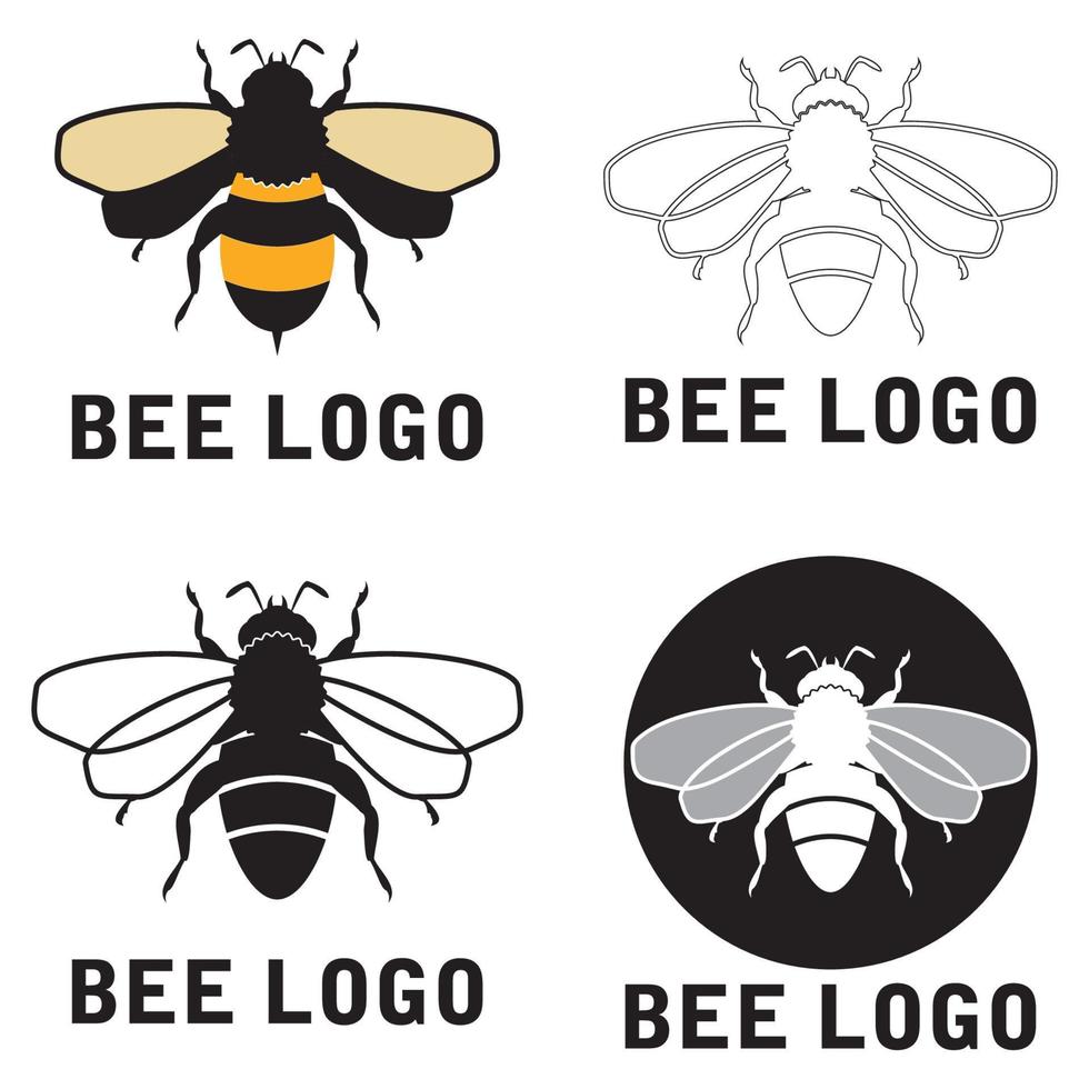 icône de conception d'illustrations de logo d'abeille vecteur