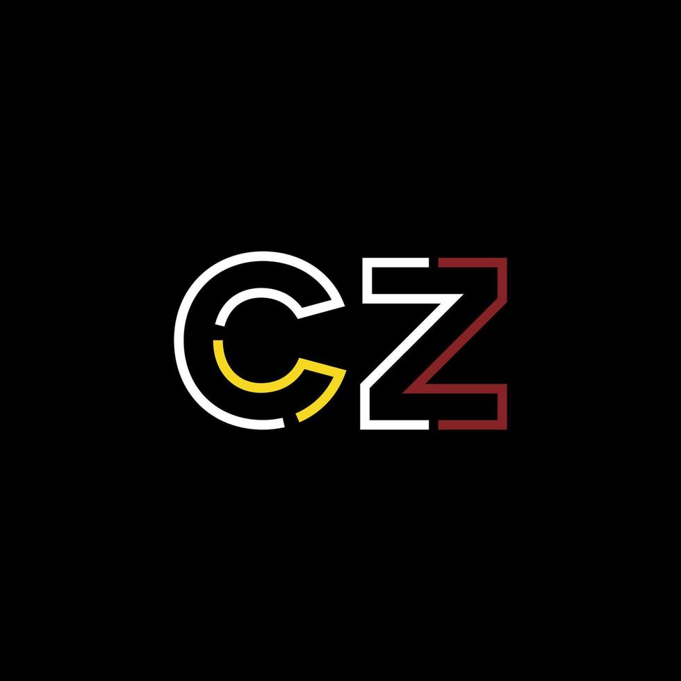 abstrait lettre cz logo conception avec ligne lien pour La technologie et numérique affaires entreprise. vecteur