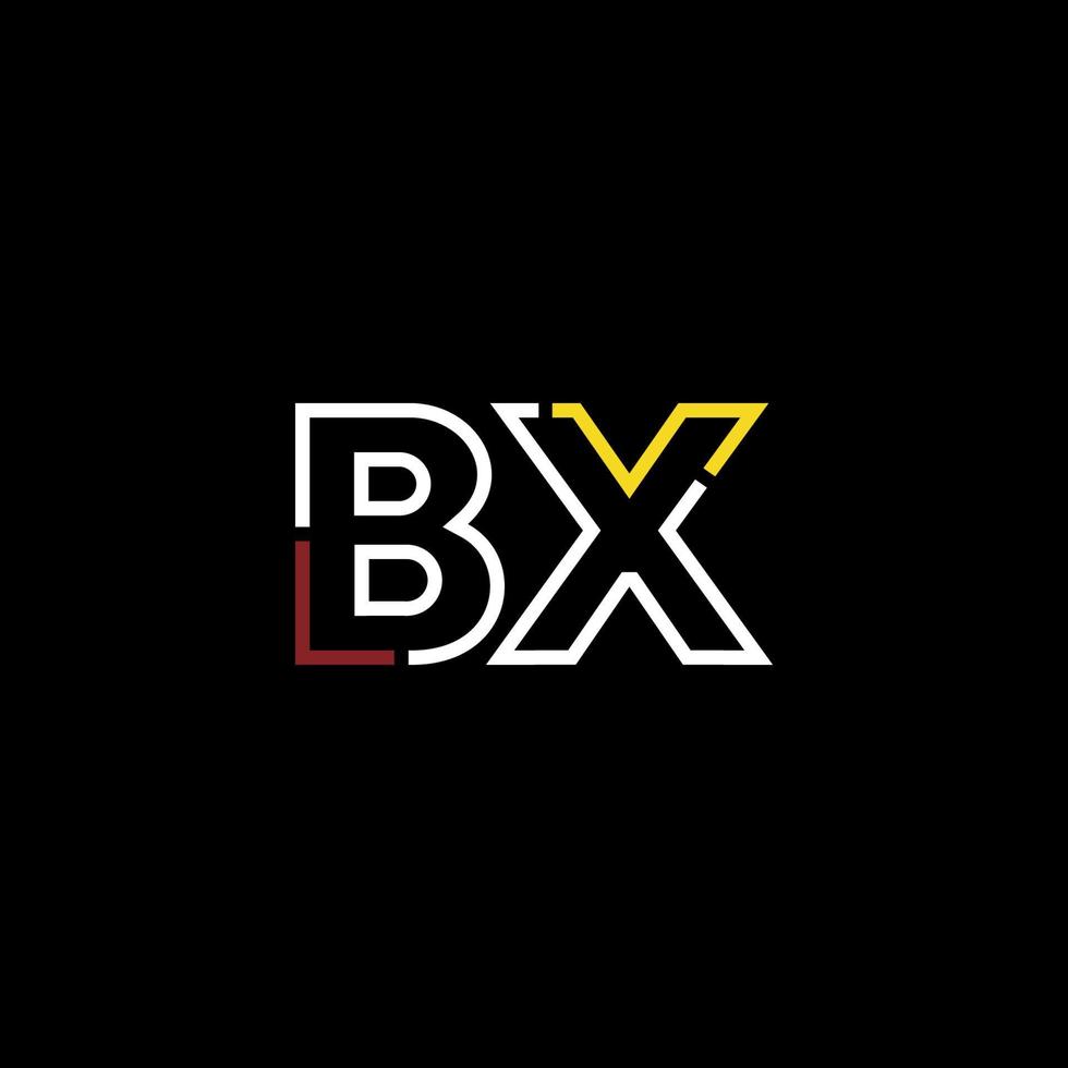 abstrait lettre bx logo conception avec ligne lien pour La technologie et numérique affaires entreprise. vecteur