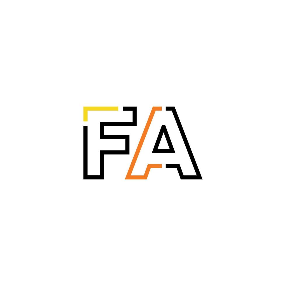 abstrait lettre FA logo conception avec ligne lien pour La technologie et numérique affaires entreprise. vecteur