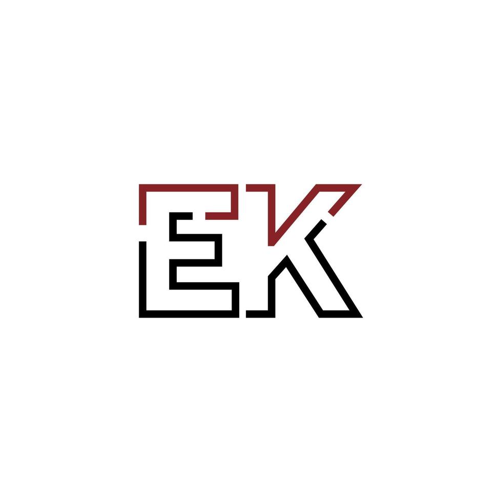 abstrait lettre ek logo conception avec ligne lien pour La technologie et numérique affaires entreprise. vecteur