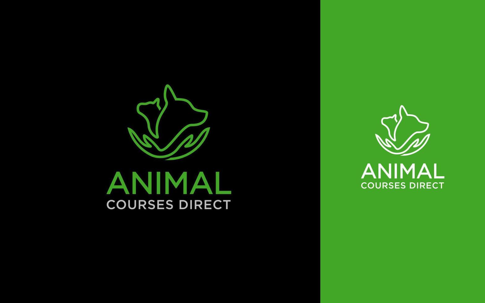 chat et chien animal animal de compagnie magasin logo vecteur