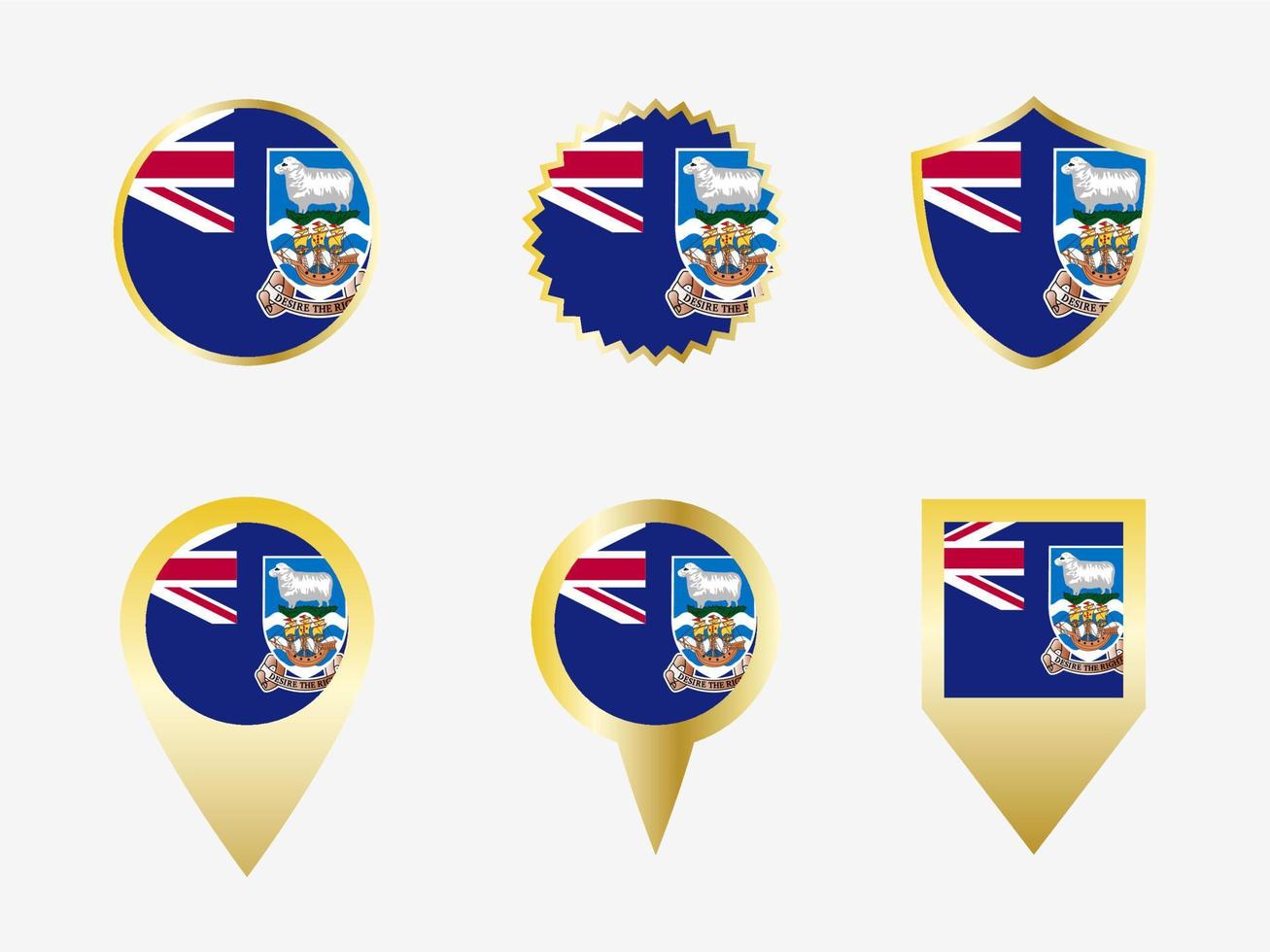 vecteur drapeau ensemble de Falkland îles
