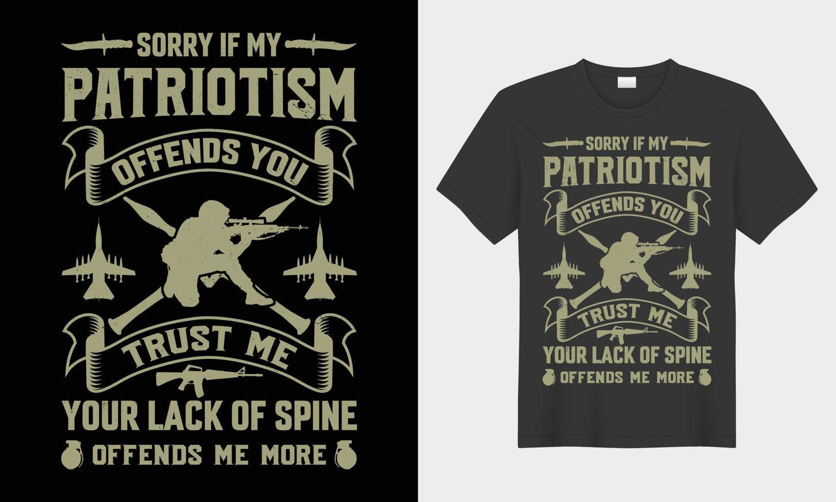 Pardon si mon patriotisme offense vous vétéran typographie vecteur T-shirt conception