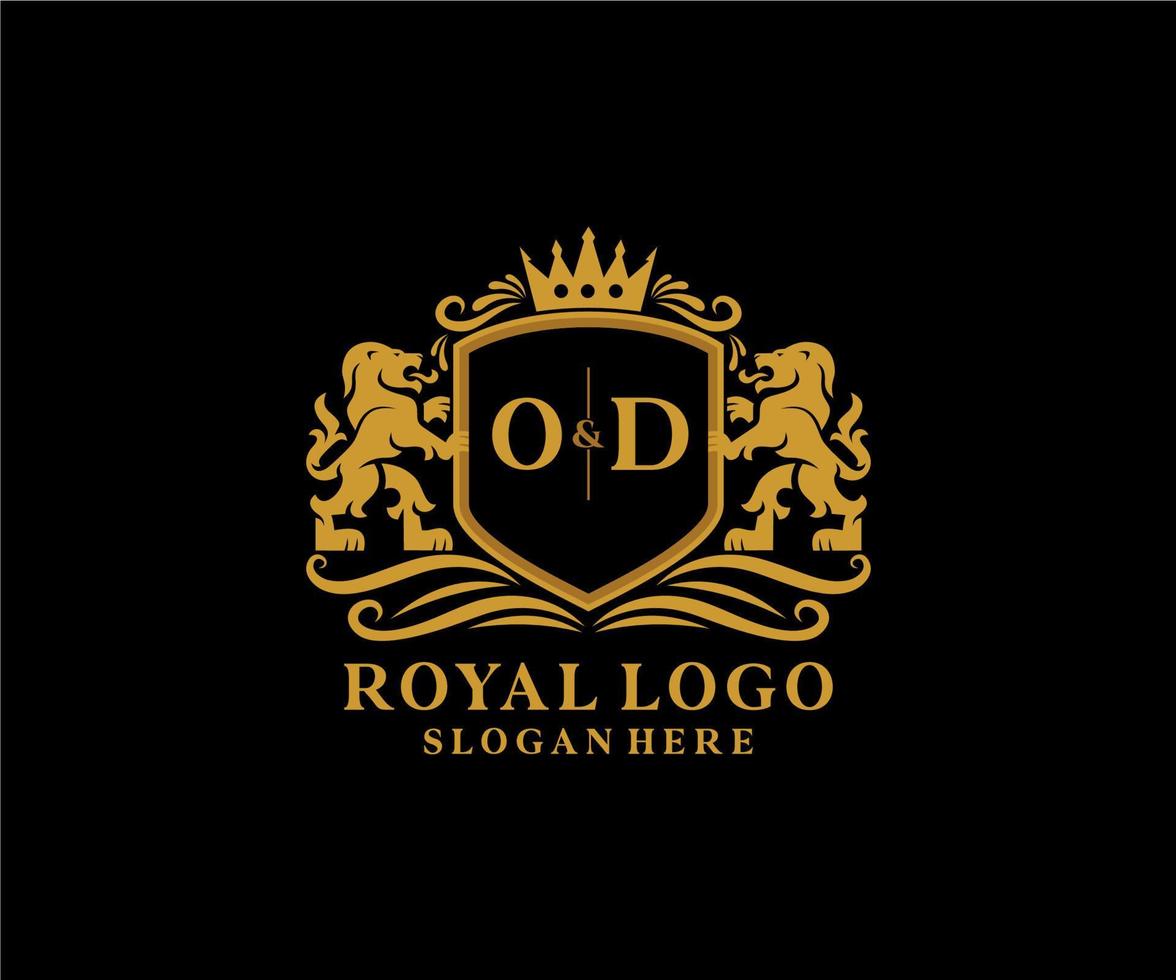 initiale od lettre Lion Royal luxe logo modèle dans vecteur art pour restaurant, royalties, boutique, café, hôtel, héraldique, bijoux, mode et autre vecteur illustration.