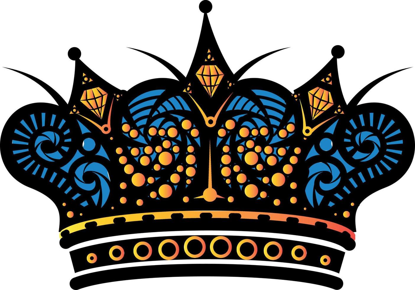 du prince couronne avec coloré décoration vecteur