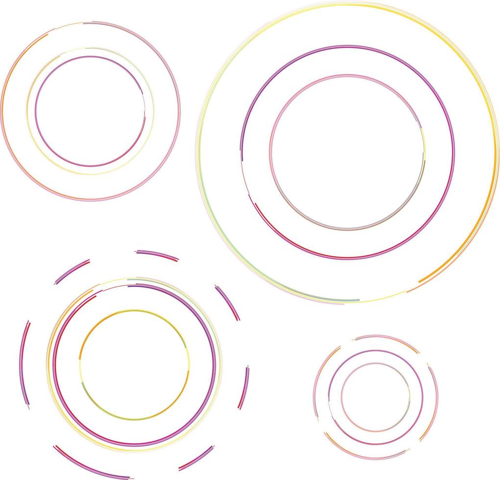 rond géométrique formes dans divers couleurs vecteur