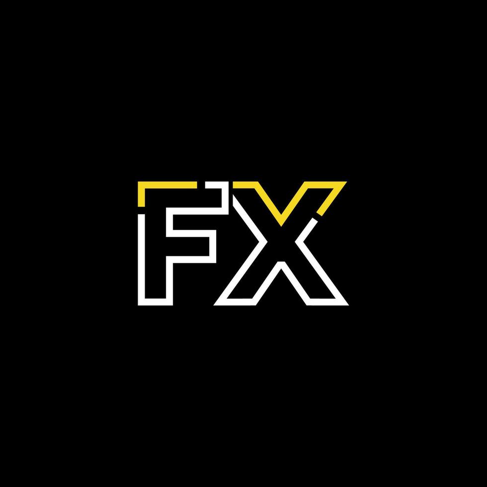 abstrait lettre fx logo conception avec ligne lien pour La technologie et numérique affaires entreprise. vecteur