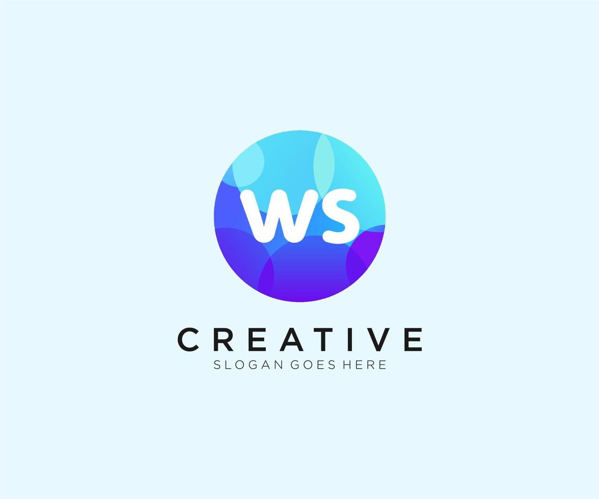 ws initiale logo avec coloré cercle modèle vecteur. vecteur