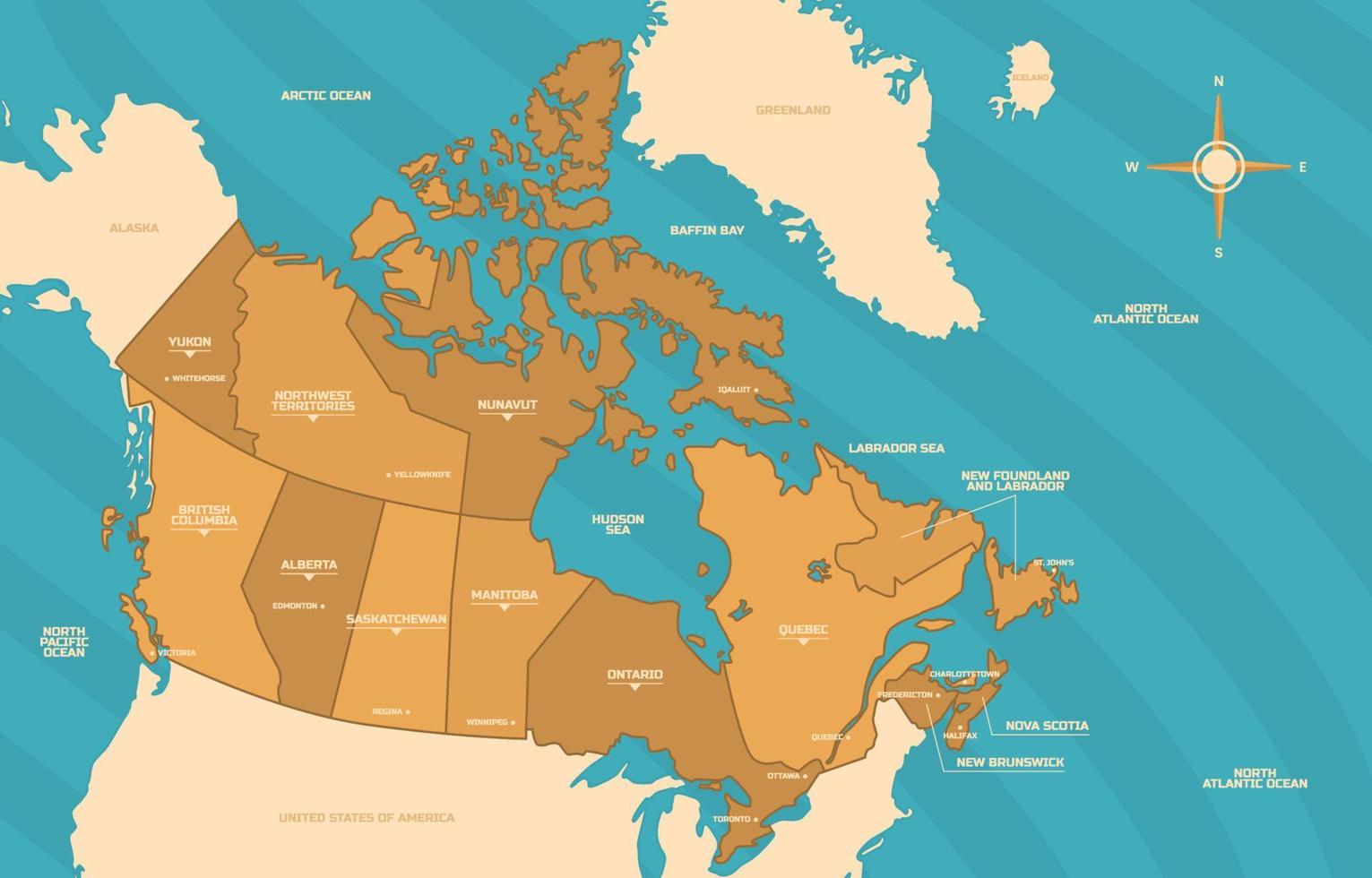 détaillé Canada pays carte vecteur