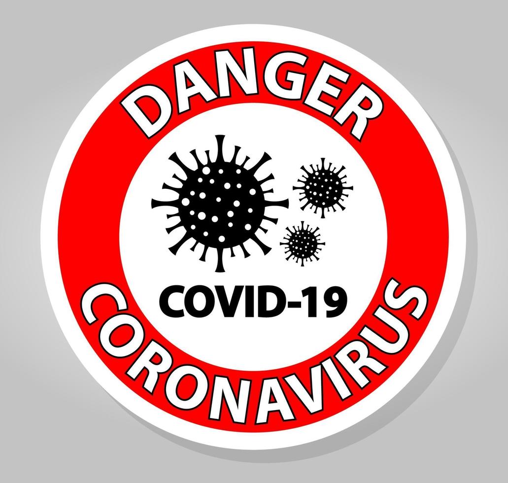 panneau d'avertissement, attention, épidémie de coronavirus covid 19 vecteur