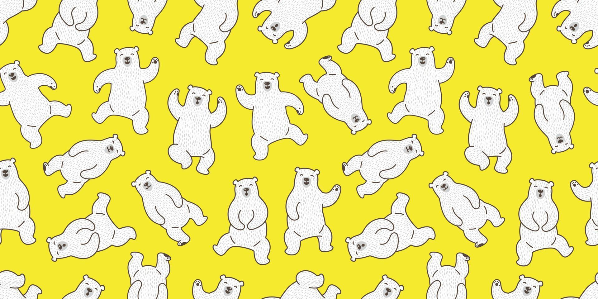 ours sans couture modèle vecteur polaire ours isolé nounours Danse fond d'écran Contexte