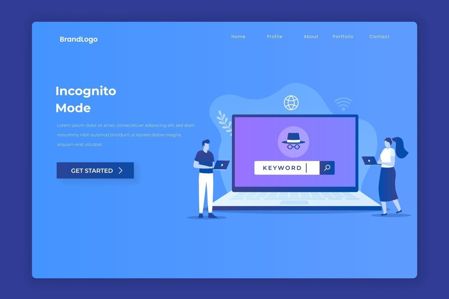 concept d & # 39; illustration de navigation incognito vecteur