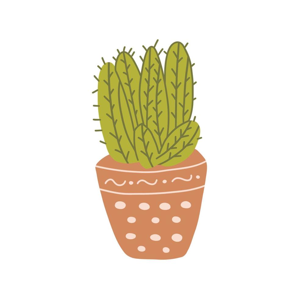 cactus dans une pot. vecteur griffonnage plante coloré