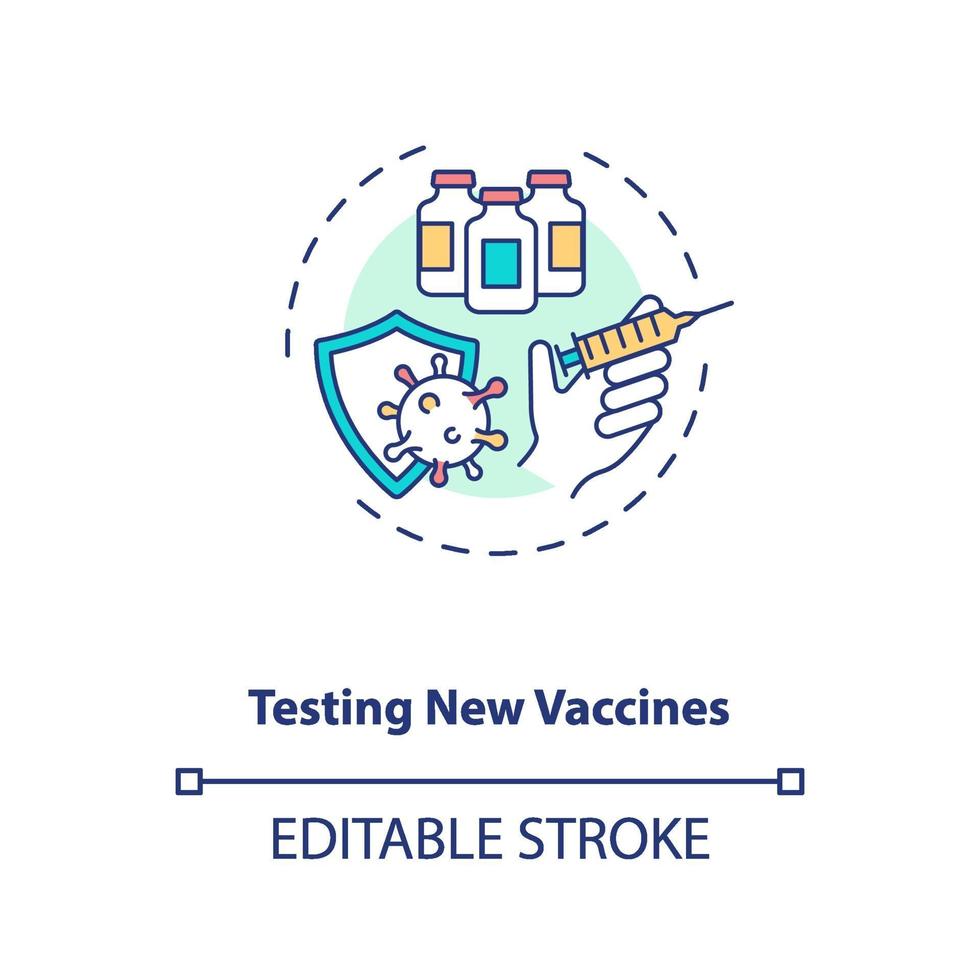 tester une nouvelle icône de concept de vaccins vecteur