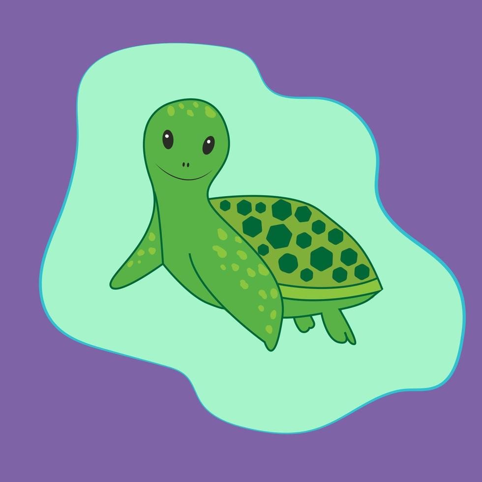 mignonne peu tortue. vecteur illustration . icône. image pour les enfants. marrant et mignonne