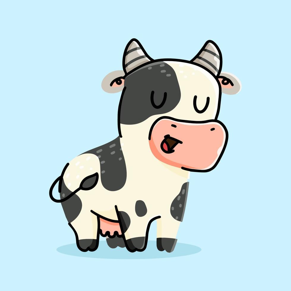 mignonne vache dessin animé. vecteur dessin animé illustration