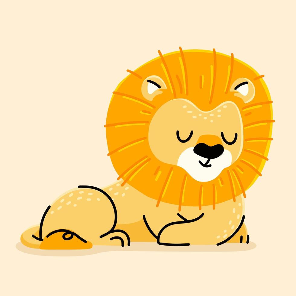 mignonne Lion dessin animé. vecteur dessin animé illustration